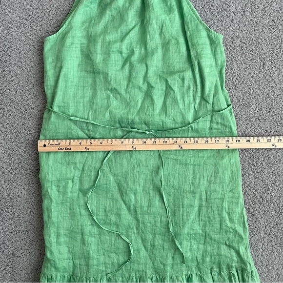 Banana Republic Ramie Halter Midi Dress Green Sz XS - Picture 6 of 8